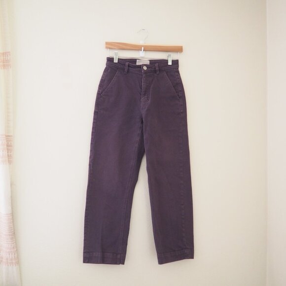 Everlane The Straight Leg Crop Regular Purple Plum Jeans sz 0 - Picture 3 of 6